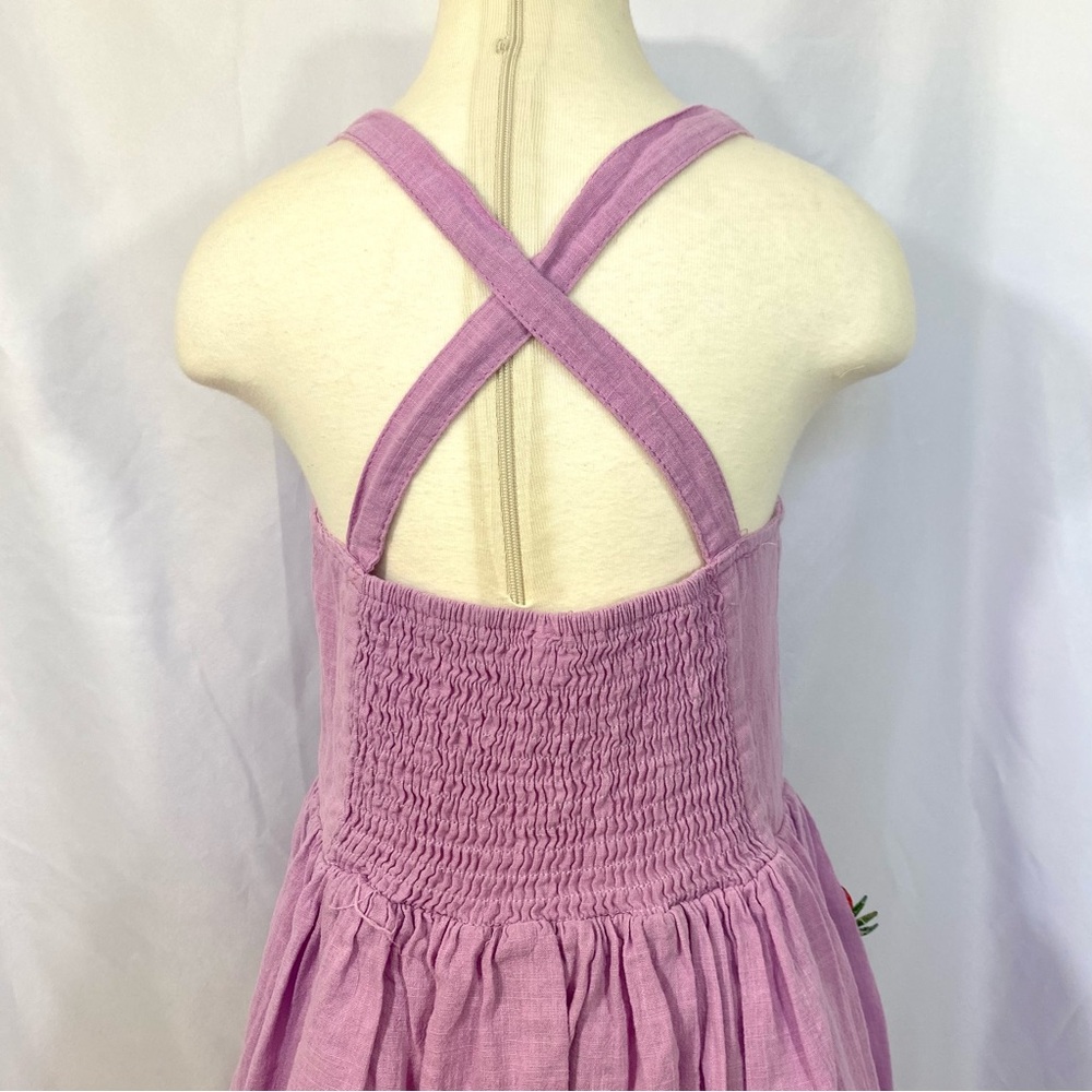 Girl’s Mini Taylor Purple Smocked Strawberry Sundress Size 4-5 - Picture 7 of 7